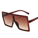 Women Oversized Big Square Plastic Frame UV400 Sunglasses