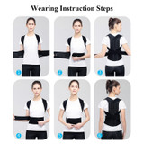 Adjustable Black Back Posture Corrector Shoulder Lumbar Spine Brace
