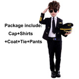 Children's Career Pilot Uniform Stewardess Cosplay Halloween Costumes
