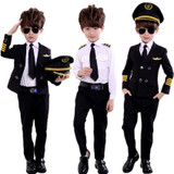 Children's Career Pilot Uniform Stewardess Cosplay Halloween Costumes