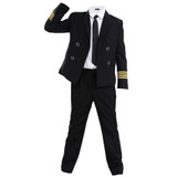 Kids Career Costume Pilot Flight Attendant Cosplay Uniforms Aircraft Captain Clothes
