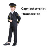 Kids Career Costumes Pilot Flight Attendant Uniforms Boys And Girls