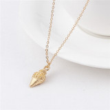 Gold Colored Alloy Cowrie Shell Necklace for Women