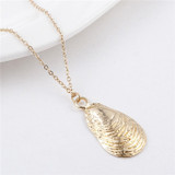 Gold Colored Alloy Cowrie Shell Necklace for Women