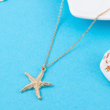 Gold Colored Alloy Cowrie Shell Necklace for Women