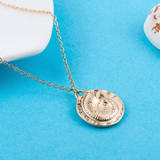 Gold Colored Alloy Cowrie Shell Necklace for Women