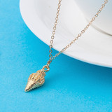 Gold Colored Alloy Cowrie Shell Necklace for Women