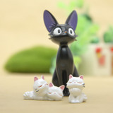 1Pcs Resin Kiki's Delivery Service Cat Figurines With White Kittens Gigi Miniatures