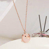 Rose Gold Crystal Pig Necklace