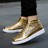 LudBA Originals® Men's Bling Bling Rich Golden Boy Hip-Pop Casual Shoes
