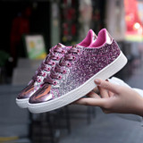 LudBA Originals® Women's Rich Hip-Pop Girl Vulcanized Lace Up Bling Shoes