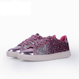 LudBA Originals® Women's Rich Hip-Pop Girl Vulcanized Lace Up Bling Shoes