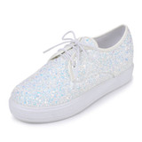 LudBA Originals® Women's Bling Multicolored Lace-Up Glitter Shoe