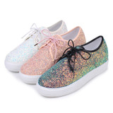 LudBA Originals® Women's Bling Multicolored Lace-Up Glitter Shoe