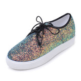 LudBA Originals® Women's Bling Multicolored Lace-Up Glitter Shoe