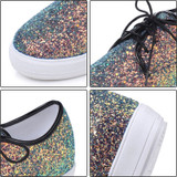 LudBA Originals® Women's Bling Multicolored Lace-Up Glitter Shoe