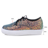 LudBA Originals® Women's Bling Multicolored Lace-Up Glitter Shoe