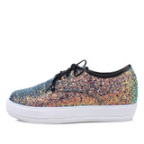 LudBA Originals® Women's Bling Multicolored Lace-Up Glitter Shoe