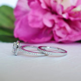 2pcs Set Large Cubic Zirconia Wedding Rings Ror Women Silver Color Crystal Lady Elegant Engagement Luxury Ring