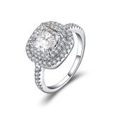 New Purple Pink Cubic Zirconia 3A White Silver Colored Wedding Ring