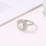 New Purple Pink Cubic Zirconia 3A White Silver Colored Wedding Ring