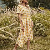 Plaid long dress