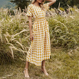 Plaid long dress