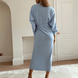 Casual V-neck Knitted Dress