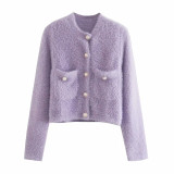 Purple Fur Cardigan