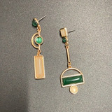 Stunning Rhinestone Geo Asymmetric Drop Earrings