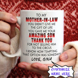 Personalized Customized From Daughter To Mother In Law Funny Mug Christmas Gift