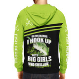 Love Fishing Fish Reaper Green Full Printed 3D Hoodie