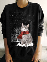 Cat Winter Christmas Gift Love Cat Sweater
