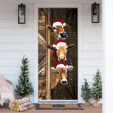 Cattle Cow Farming Farmer Christmas Door Cover