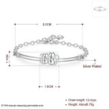 Sterling Silver Cat Couple Bracelet