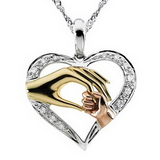Mother And Child Hand in Hand Heart Pendant Necklace Offer