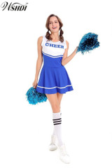 Hot Sale Blue Sexy High School Cheerleader Costume Hot Sale Blue Sexy High School Cheerleader Costume