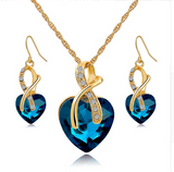 Austrian Crystal Necklace Earrings Set