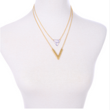 Marble Triangle Pendant Necklace