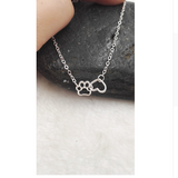 Silver Plated Lovely Paw Dog and Heart Bracelet