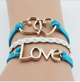 Unisex Jewelry Leather Double Infinite Multi-Layer Bracelets Offer