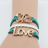 Unisex Jewelry Leather Double Infinite Multi-Layer Bracelets Offer