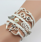 Unisex Jewelry Leather Double Infinite Multi-Layer Bracelets