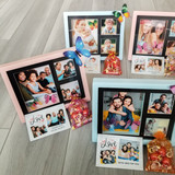 Custom Gift Set, 3D WHITE Photo Frame, 5 Photos, Fridge Magnet & More