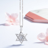 Lotus Glam Sterling Silver Star of David & Cubic Zirconia Pendant