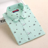 Dioufond  Fashion Polka Dot  Blouse Long Sleeve Shirt Women Blouses Cotton Women Shirts Red Blue Dot Top Blusas Women Tops