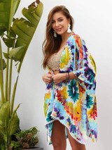 Tie Dye Open Front Kimono
