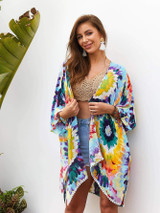 Tie Dye Open Front Kimono
