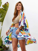 Tie Dye Open Front Kimono