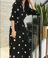 My Polka Dot V-neck Long Dress My Polka Dot V-neck Long Dress